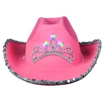 Child Size LED Pink Western Hat Pack of 24 Bachelorette Party Headware