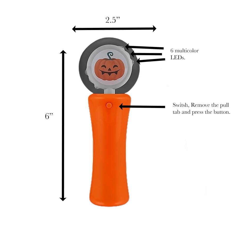 Light Up Mini Super Spinning Pumpkin Multicolor Wand All Products 5
