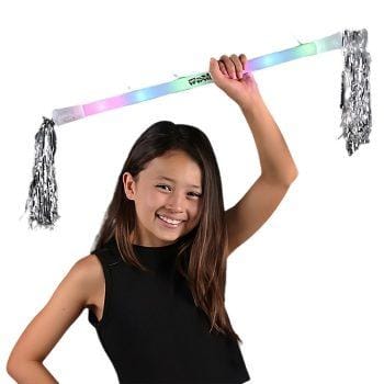 Light Up Twirling Baton Wand with Silver Tinsel All Products