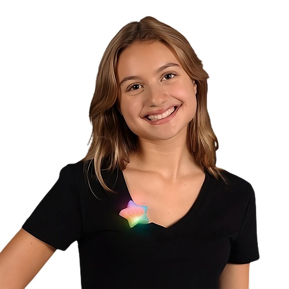 Flashing Multicolor Star Clip on Body Light Badge All Body Lights and Blinkees 3