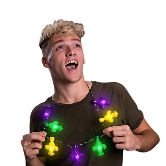 Flashing Fleur de Lis Charms Necklace for Mardi Gras All Products 3