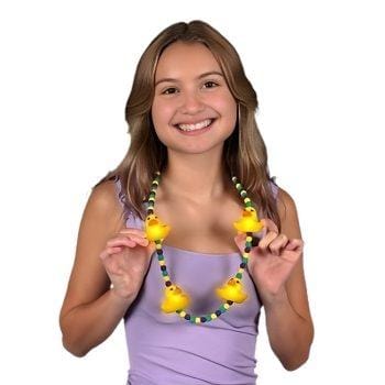 Light Up Squeezable Rubber Duck Charms Beaded Necklace All Products
