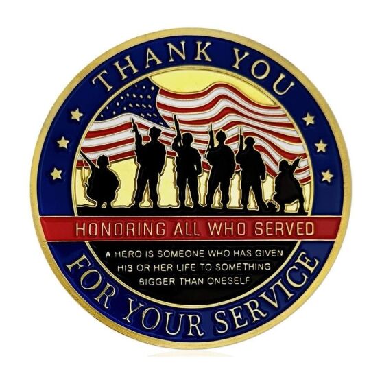 Thank you for Your Service Honor the Veterans Gold Plated Appreciation Coin All Products 3