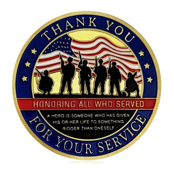 Thank you for Your Service Honor Military Veterans Appreciation Patriotic Challenge Coins All Products 3