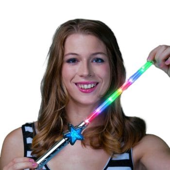 Light Up Blue Star Wand 2 Inch Glow Sticks