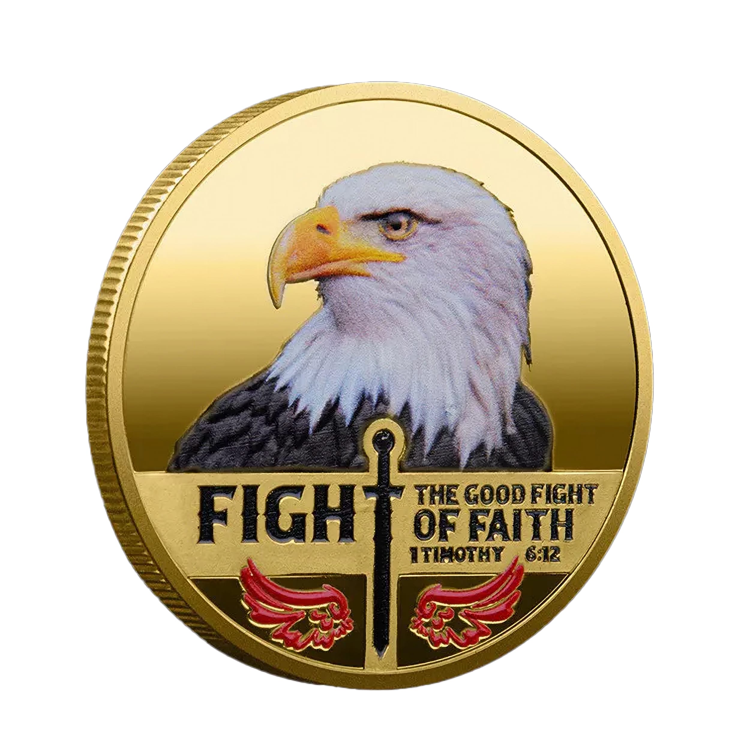 Fight the Good Fight of Faith 1 Timothy 6:12 Christian Gold Plated Coin All Products Fight the Good Fight of Faith 1 Timothy 6:12 Christian Gold Plated Coin All Products 3
