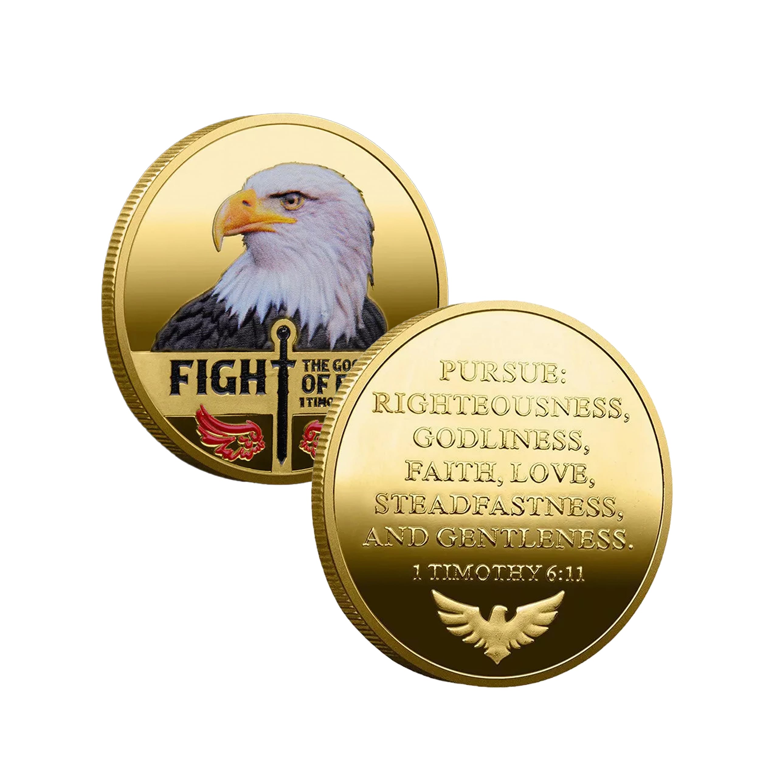Fight the Good Fight of Faith 1 Timothy 6:12 Christian Gold Plated Coin All Products Fight the Good Fight of Faith 1 Timothy 6:12 Christian Gold Plated Coin All Products 6