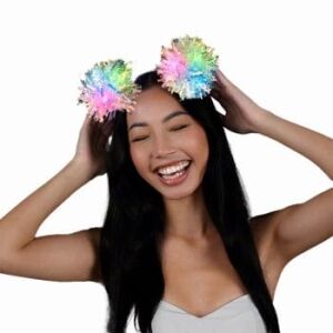 Light Up Crinkle Tinsel Fluffy Pom Pom Headband All Products