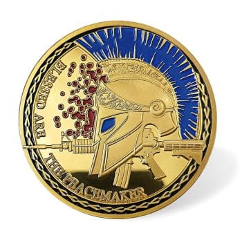 United States Police Thin Blue Line Prayer Warrior Gold Plated Coin Non-Light Up Fun