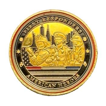 Police First Responders American Heroes Gold Plated Coin First Responder Coins