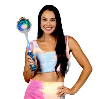 Magical Seashell Light Up Wand with Pearl Glow Rainbow Multicolor Magical Seashell Light Up Wand with Pearl Glow Rainbow Multicolor