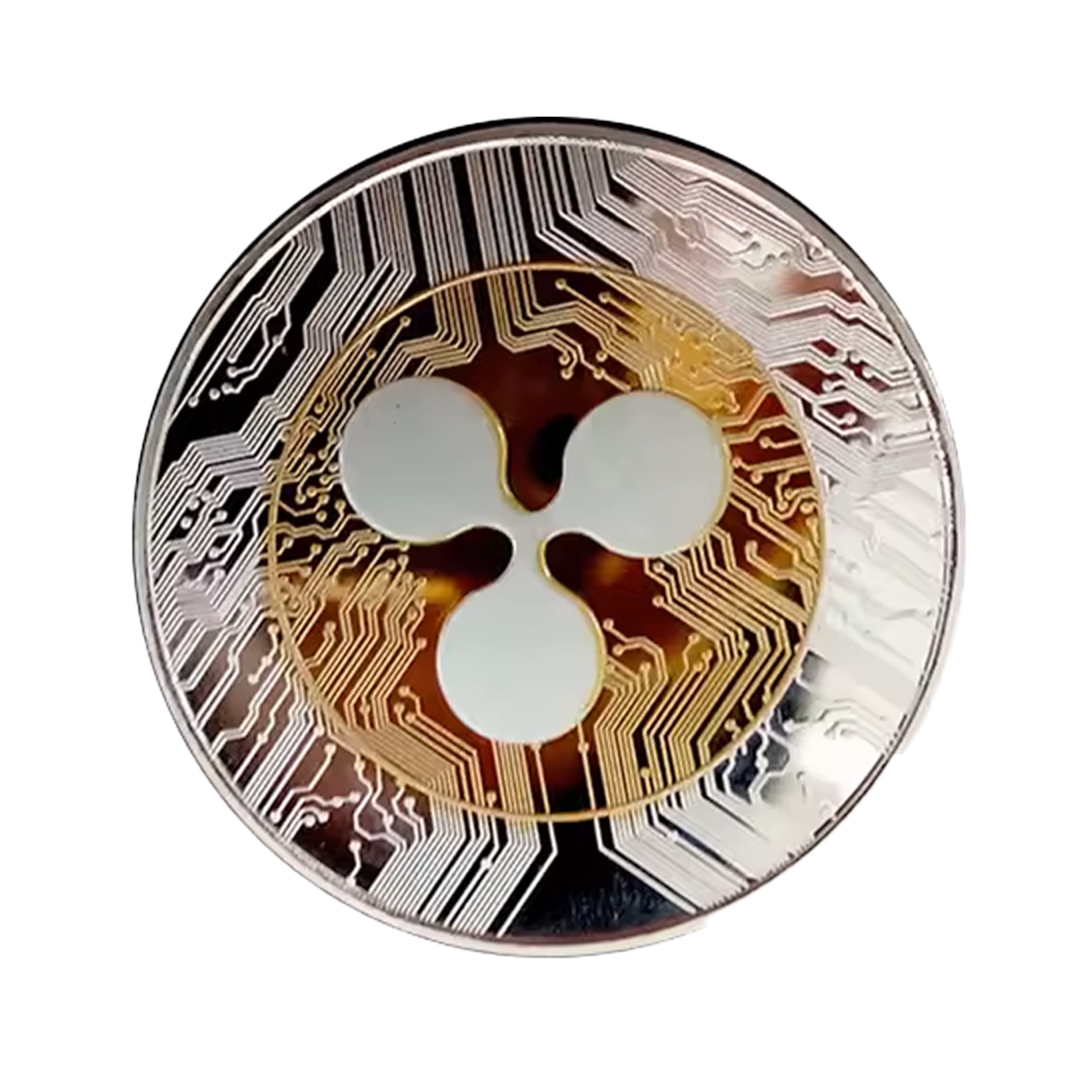 XRP Ripple Blockchain Crypto Gold on Silver Plated Coin All Products XRP Ripple Blockchain Crypto Gold on Silver Plated Coin All Products 3
