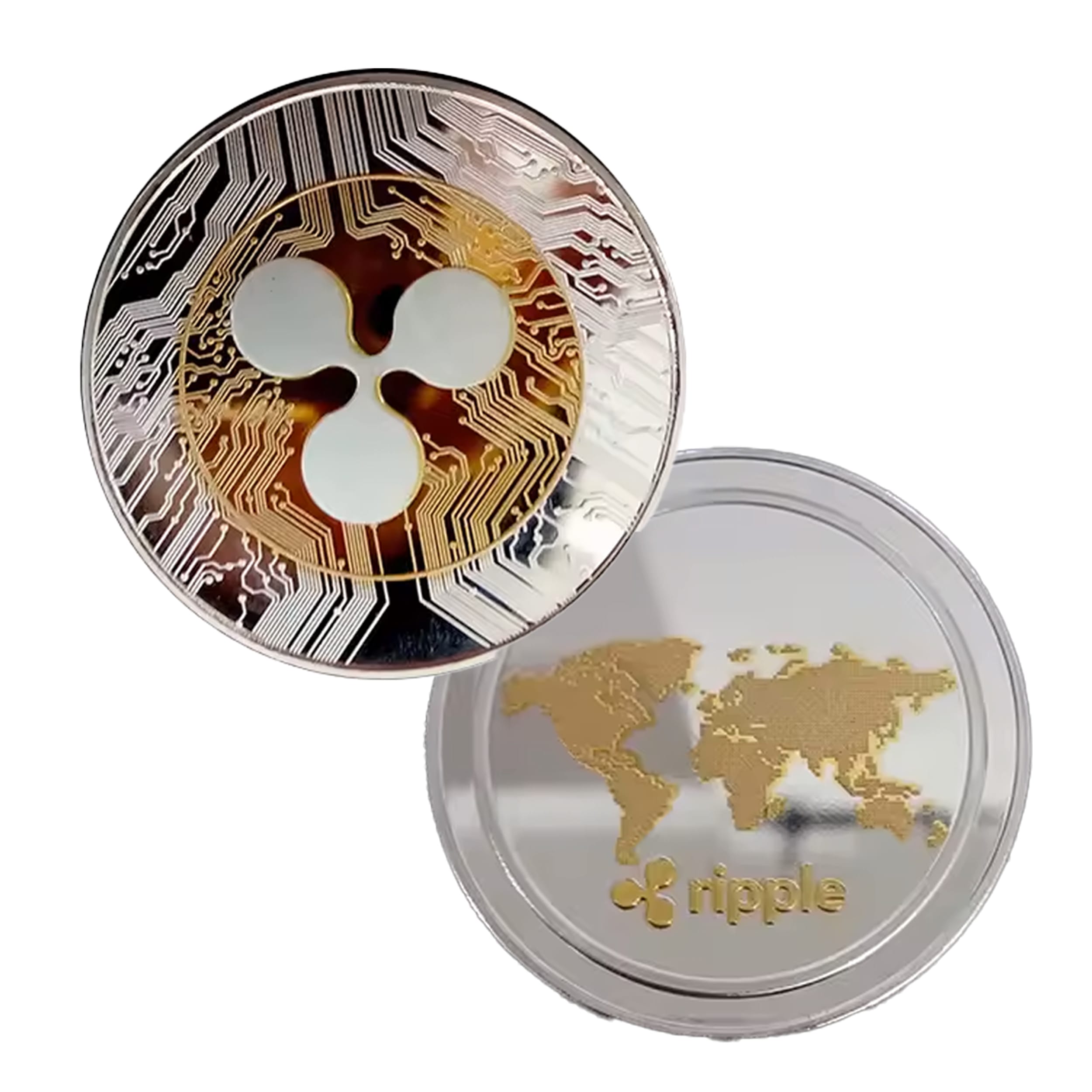 XRP Ripple Blockchain Crypto Gold on Silver Plated Coin All Products XRP Ripple Blockchain Crypto Gold on Silver Plated Coin All Products 6