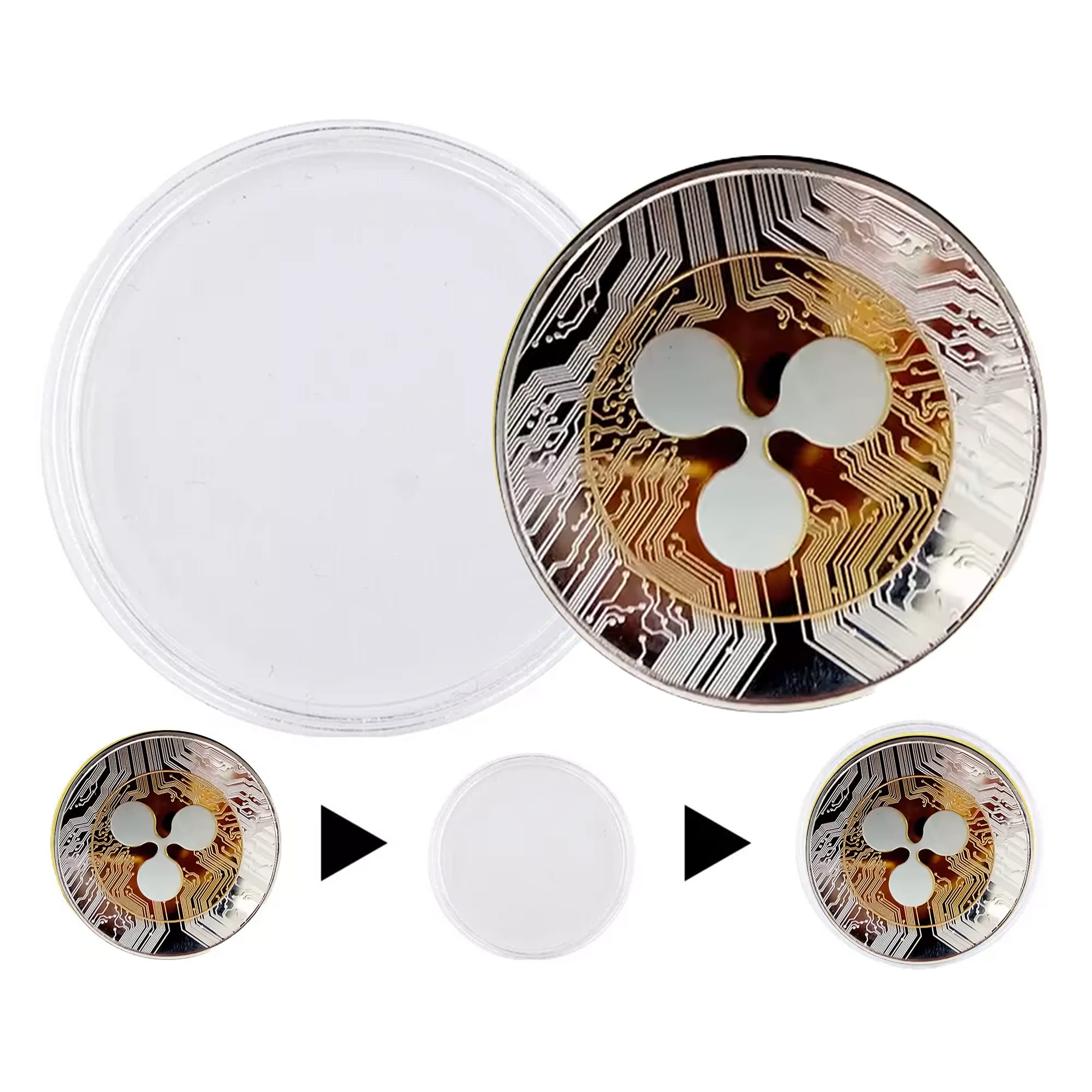 XRP Ripple Blockchain Crypto Gold on Silver Plated Coin All Products XRP Ripple Blockchain Crypto Gold on Silver Plated Coin All Products 7