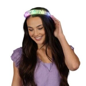Light Up LED Iridescent Braid Headband All Products 3