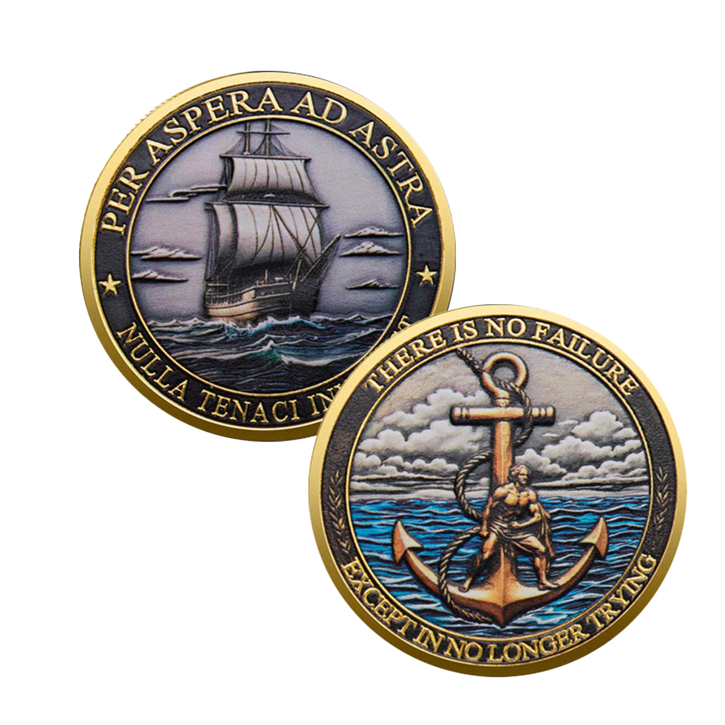 Per Aspera Ad Astra Motivational Nautical Challenge Gold Plated Coin All Products Per Aspera Ad Astra Motivational Nautical Challenge Gold Plated Coin All Products 6