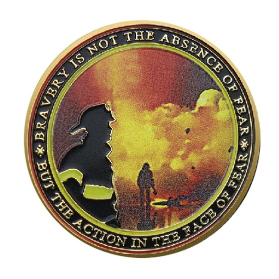 Firefighter Courage Tribute Gold Plated Challenge Coin All Products 3