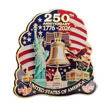 1776 to 2026 US 250th Anniversary Magnet Liberty Bell Statue of Liberty and American Flag 4th of July