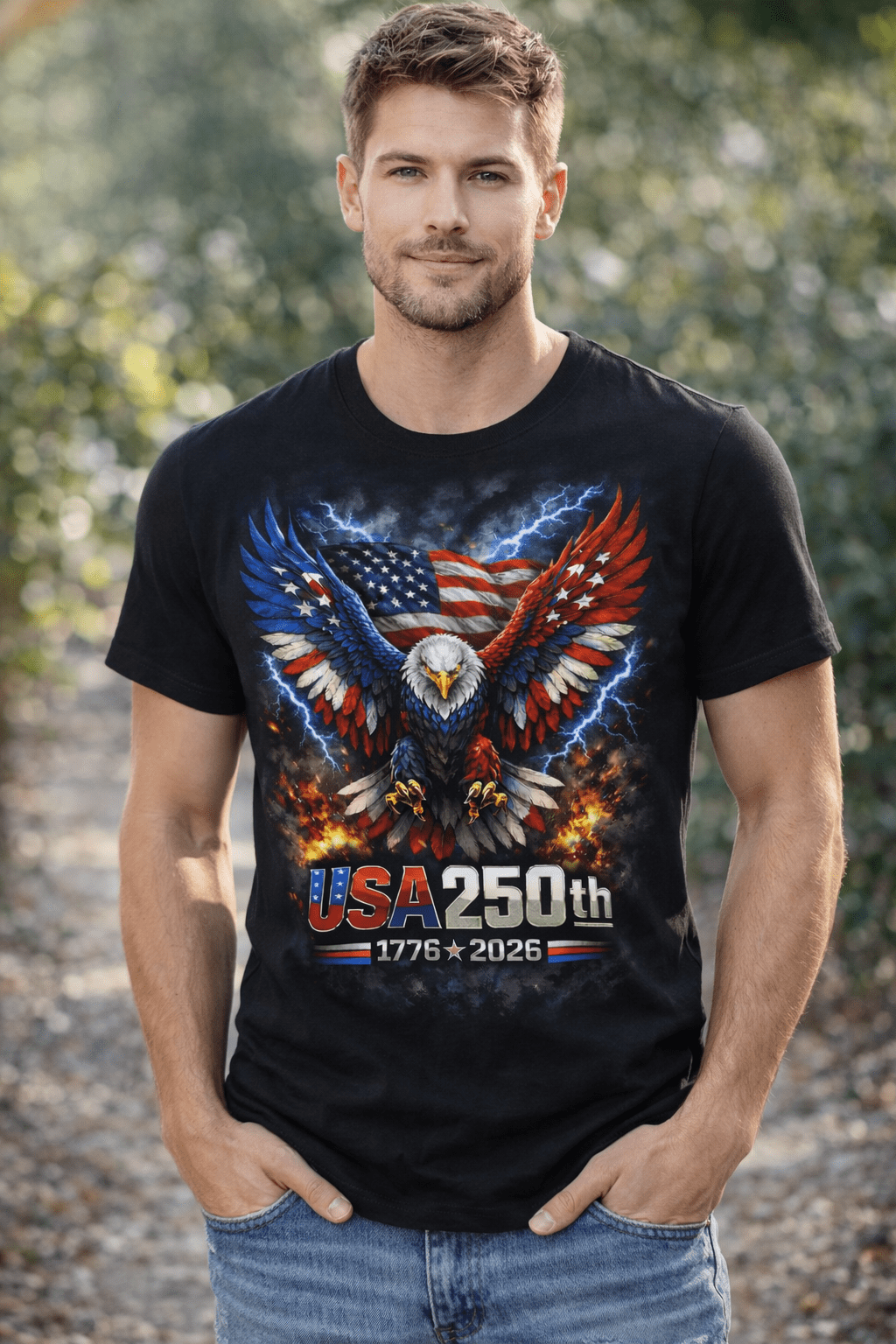 Patriotic Eagle T-Shirt — USA 250th 1776–2026 Anniversary 4th of July Patriotic Eagle T-Shirt — USA 250th 1776–2026 Anniversary 4th of July 5