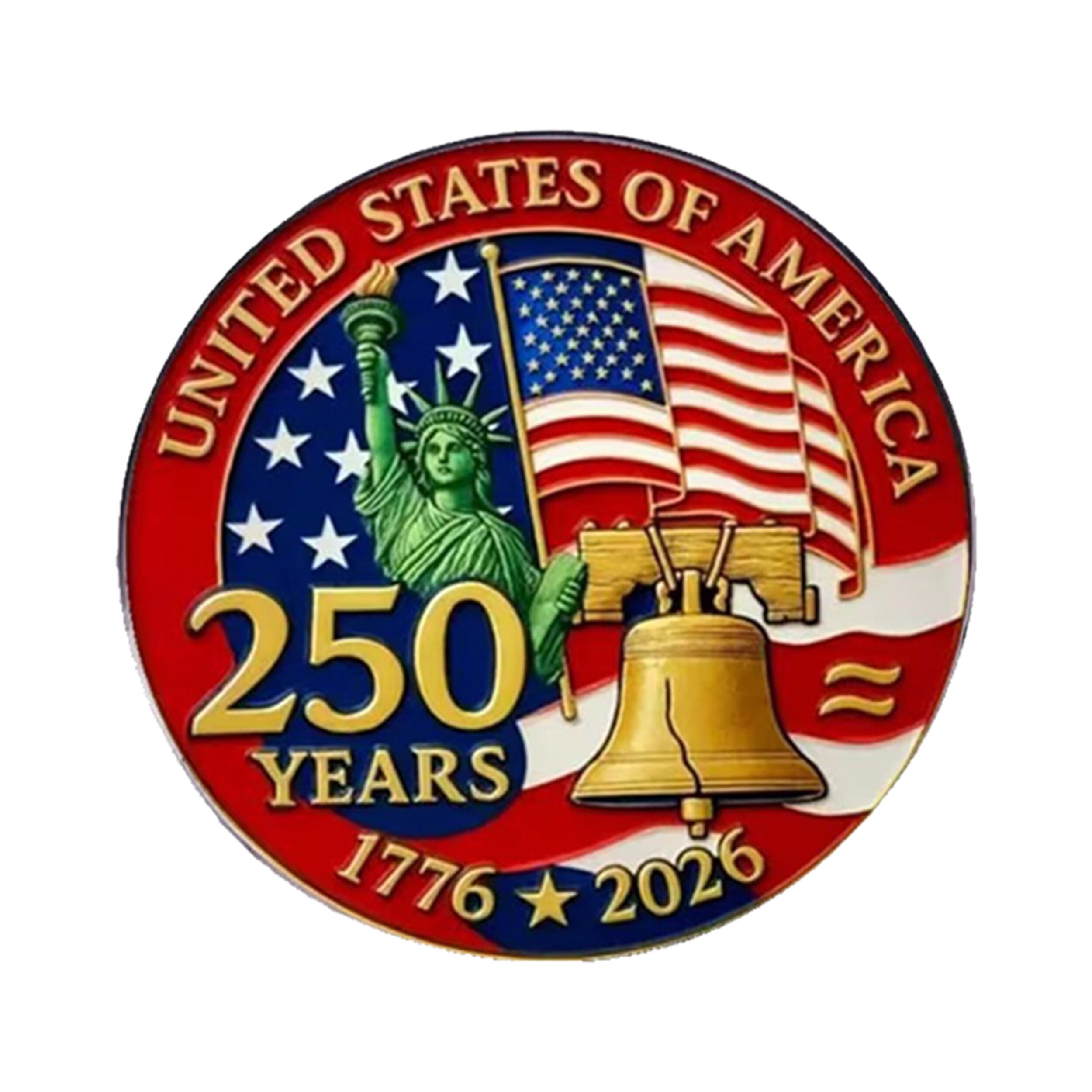 1776 to 2026 Patriotic 250th Anniversary Gold Plated Hard Enamel Unlit Lapel Pin with Military Clutch 4th of July 1776 to 2026 Patriotic 250th Anniversary Gold Plated Hard Enamel Unlit Lapel Pin with Military Clutch 4th of July 3