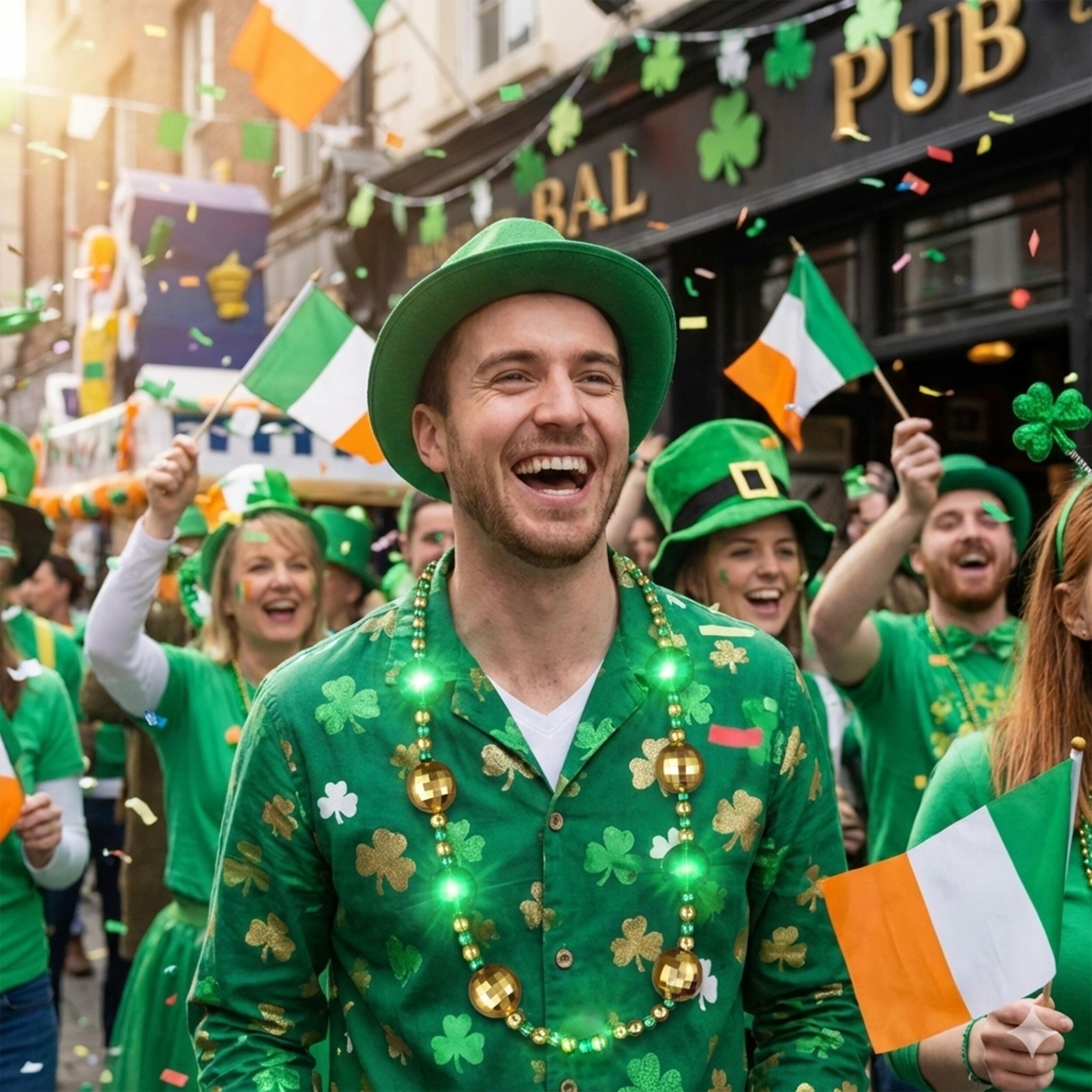 Green LED Light Up St Patricks Day Necklace Gold And Green Disco Beads All Products Green LED Light Up St Patricks Day Necklace Gold And Green Disco Beads All Products 5