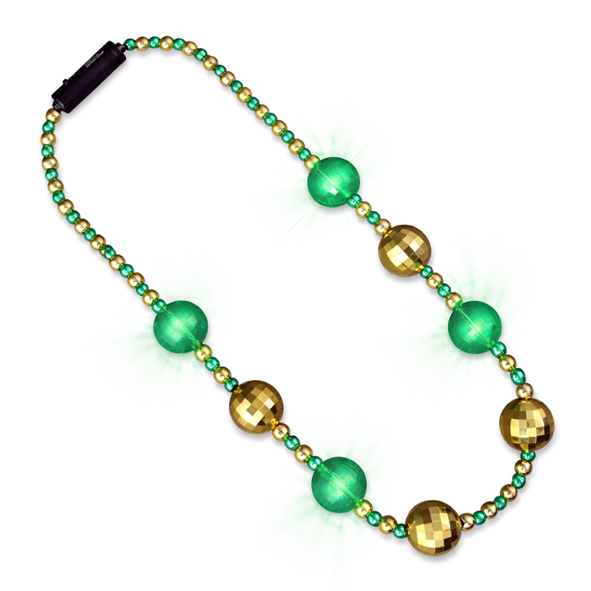 Green LED Light Up St Patricks Day Necklace Gold And Green Disco Beads All Products Green LED Light Up St Patricks Day Necklace Gold And Green Disco Beads All Products 3