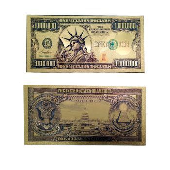 One Million Dollar 24K Gold Plated Bill Collectible Banknotes for Decoration 24K Gold and Silver Plated Replica Bills