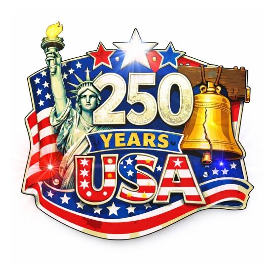 250 Years USA Patriotic Flashing Body Light Lapel Pin 4th of July 3