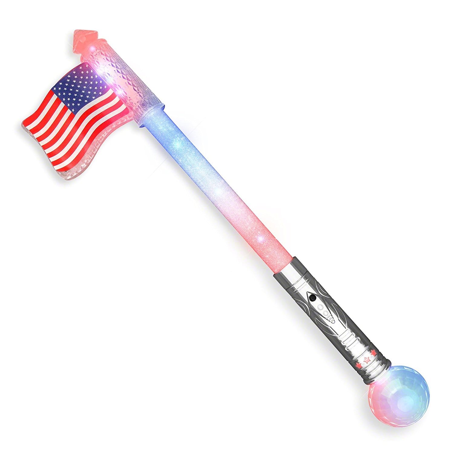 LED USA Flag Wand 2 Inch Glow Sticks LED USA Flag Wand 2 Inch Glow Sticks 3