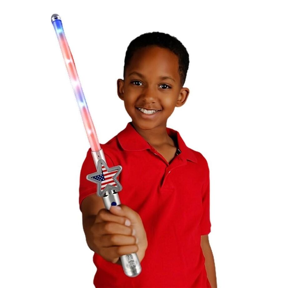 American Flag Star Light Wand 2 Inch Glow Sticks American Flag Star Light Wand 2 Inch Glow Sticks 3