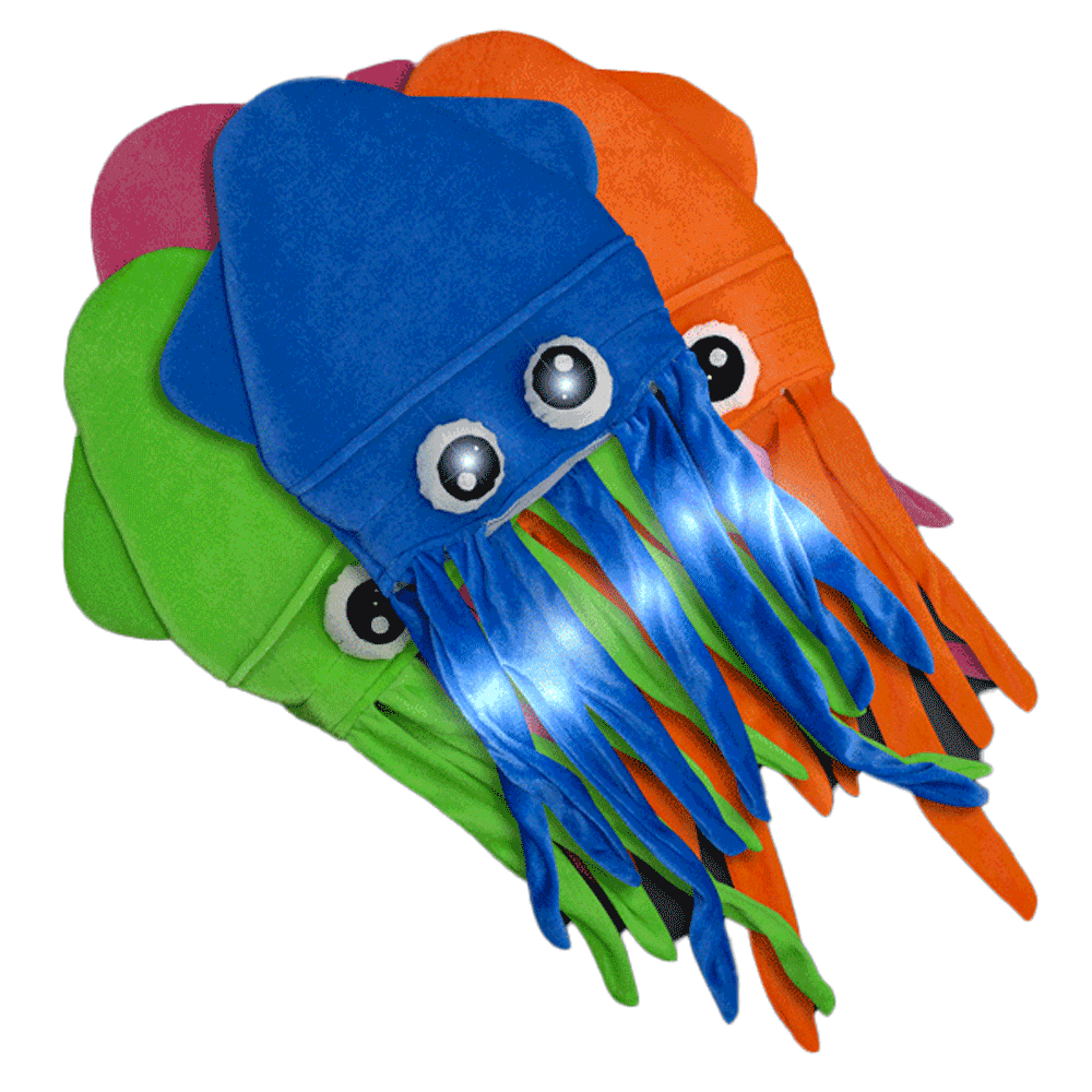 Assorted LED Under the Sea Squid Hat Pack of 4 All Products Assorted LED Under the Sea Squid Hat Pack of 4 All Products 4
