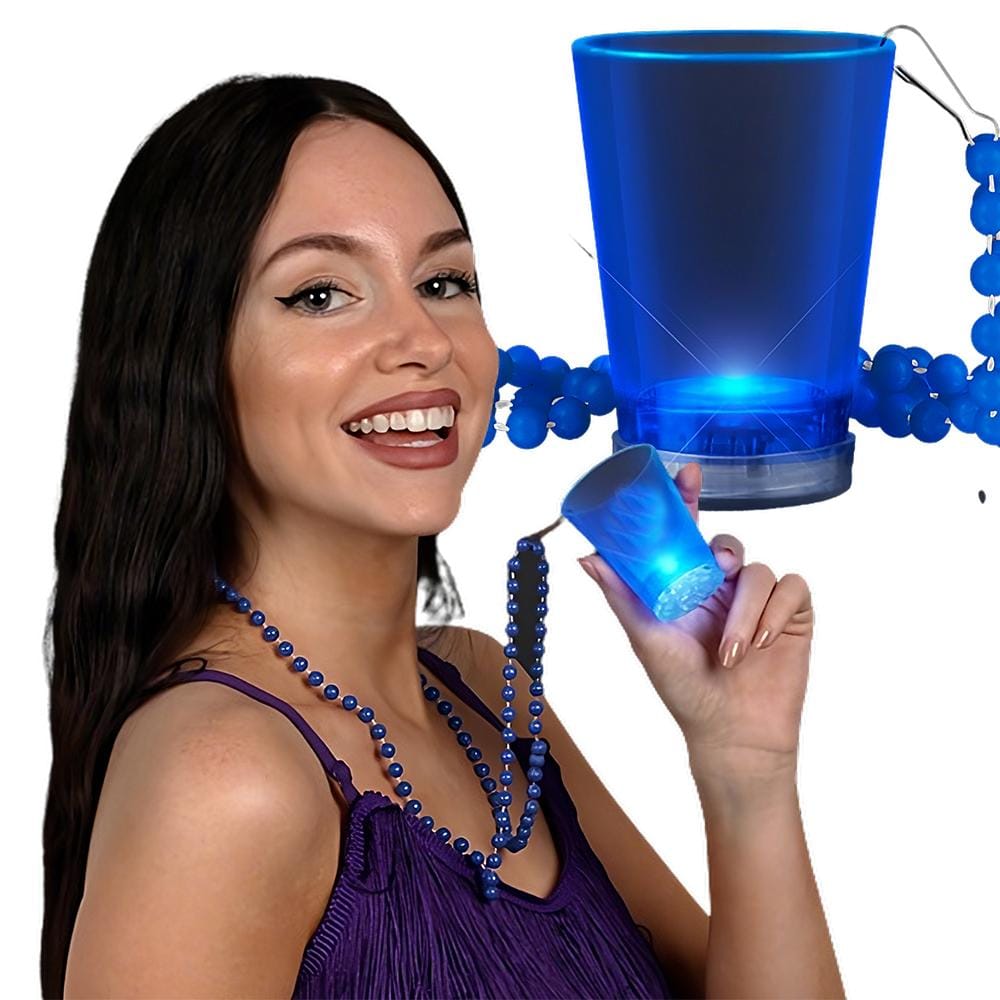 Light Up Blue Shot Glass on Blue Beaded Necklaces All Products Light Up Blue Shot Glass on Blue Beaded Necklaces All Products 4
