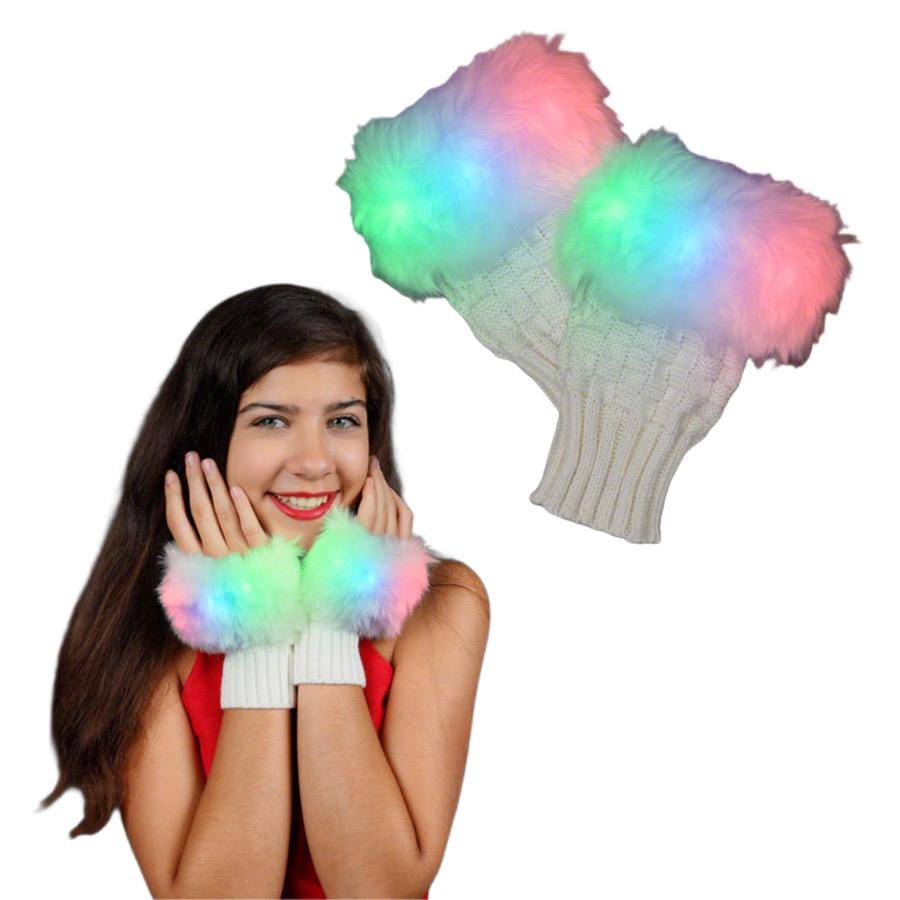 Faux Fur LED Fingerless Gloves All Products Faux Fur LED Fingerless Gloves All Products 4