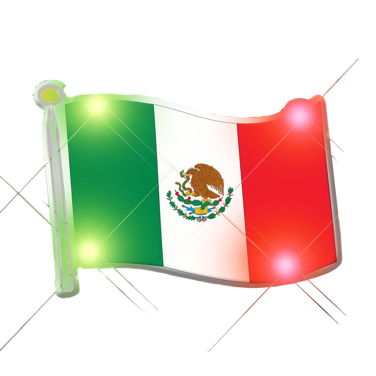 Mexican Flag Flashing Body Light Lapel Pins All Body Lights and Blinkees Mexican Flag Flashing Body Light Lapel Pins All Body Lights and Blinkees 4