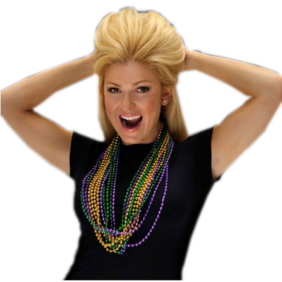 Purple Gold and Jade Disco Bead Mardi Gras Necklace Pack of 12 All Products Purple Gold and Jade Disco Bead Mardi Gras Necklace Pack of 12 All Products 3