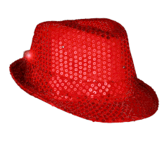Light Up LED Flashing Fedora Hat with Red Sequins All Products Light Up LED Flashing Fedora Hat with Red Sequins All Products 5
