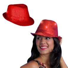 Light Up LED Flashing Fedora Hat with Red Sequins All Products Light Up LED Flashing Fedora Hat with Red Sequins All Products 4