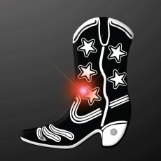 Black Western Cowboy Boot Flashing Body Light Lapel Pins All Body Lights and Blinkees Black Western Cowboy Boot Flashing Body Light Lapel Pins All Body Lights and Blinkees 4