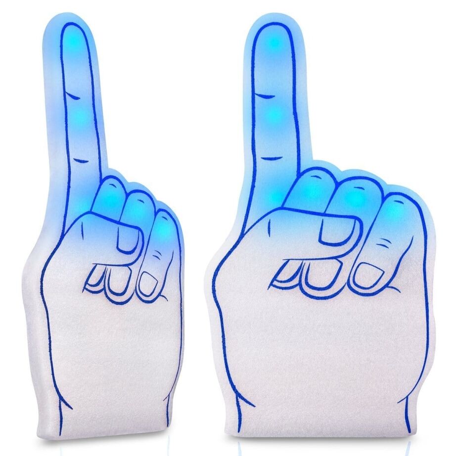 Number One Foam Light Up Finger Blue All Products 3