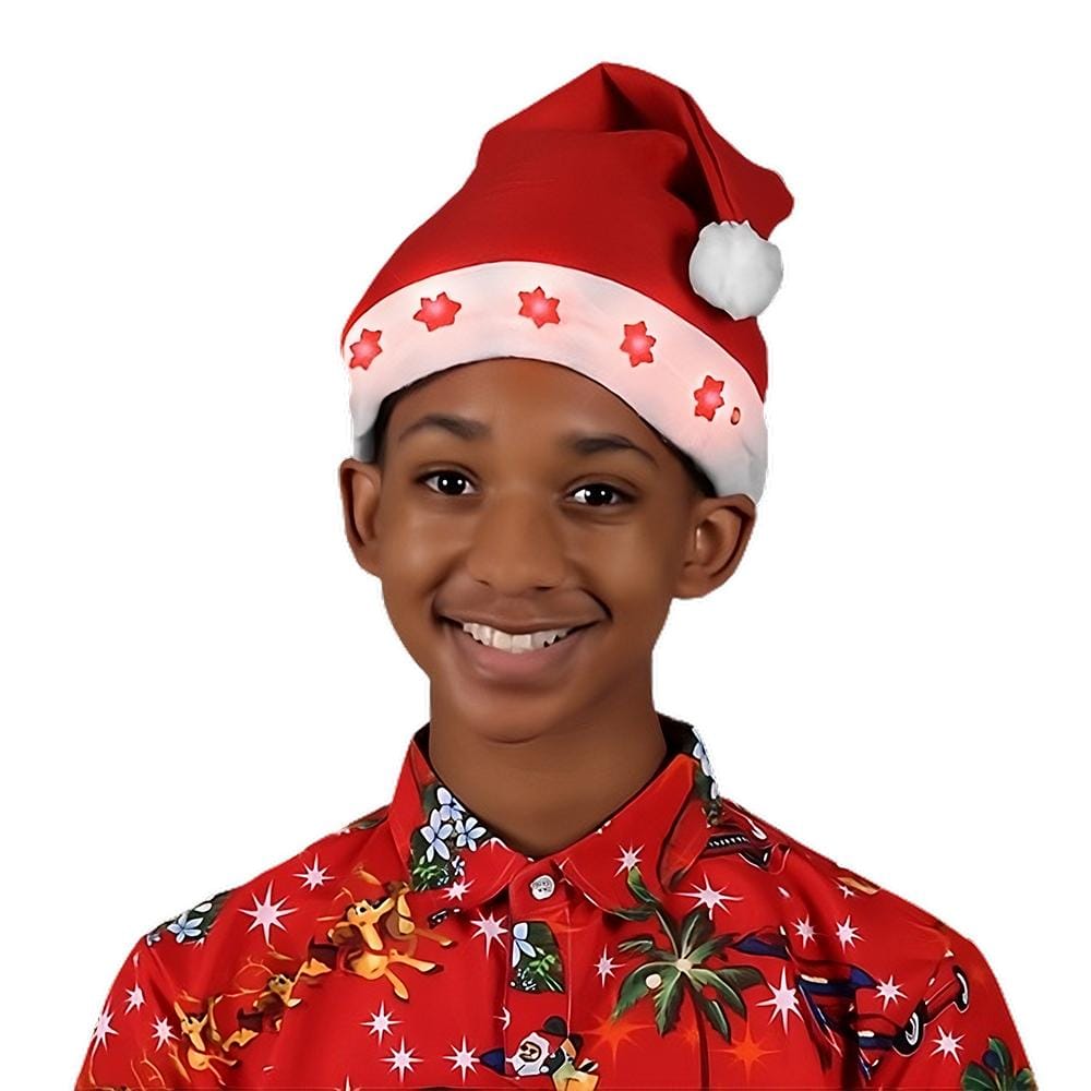Santa Hat with Flashing Snowflakes All Products Santa Hat with Flashing Snowflakes All Products 4