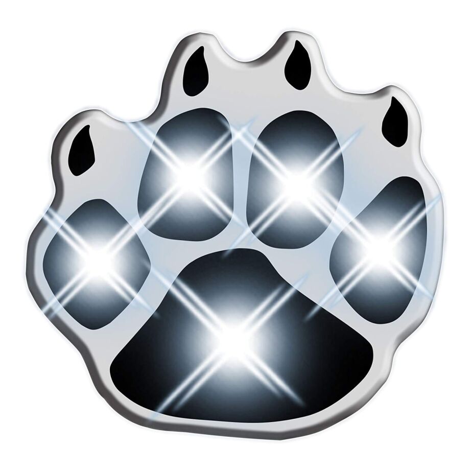 White Pawprint Flashing Body Light Lapel Pins All Body Lights and Blinkees White Pawprint Flashing Body Light Lapel Pins All Body Lights and Blinkees 3