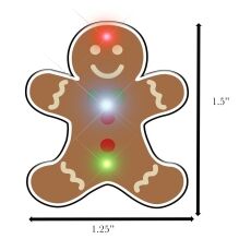 Gingerbread Man Christmas Flashing Blinky Body Light Lapel Pin All Body Lights and Blinkees Gingerbread Man Christmas Flashing Blinky Body Light Lapel Pin All Body Lights and Blinkees 5