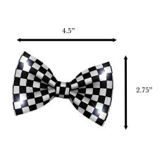Black and White Checkered Bow Tie with White LED Lights All Products Black and White Checkered Bow Tie with White LED Lights All Products 7