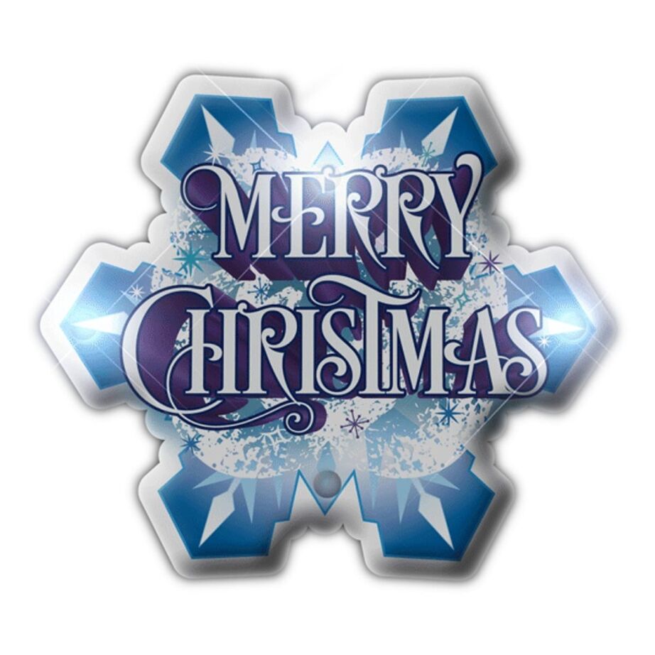 Merry Christmas Snowflake LED Flashing Blinky Light Pin All Body Lights and Blinkees 3
