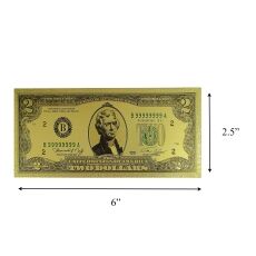 2 Dollar Commemorative Collectible Premium Replica Paper Money Bill 24k Gold Plated Fake Currency Banknote Art Holiday Decoration 24K Gold and Silver Plated Replica Bills 2 Dollar Commemorative Collectible Premium Replica Paper Money Bill 24k Gold Plated Fake Currency Banknote Art Holiday Decoration 24K Gold and Silver Plated Replica Bills 6