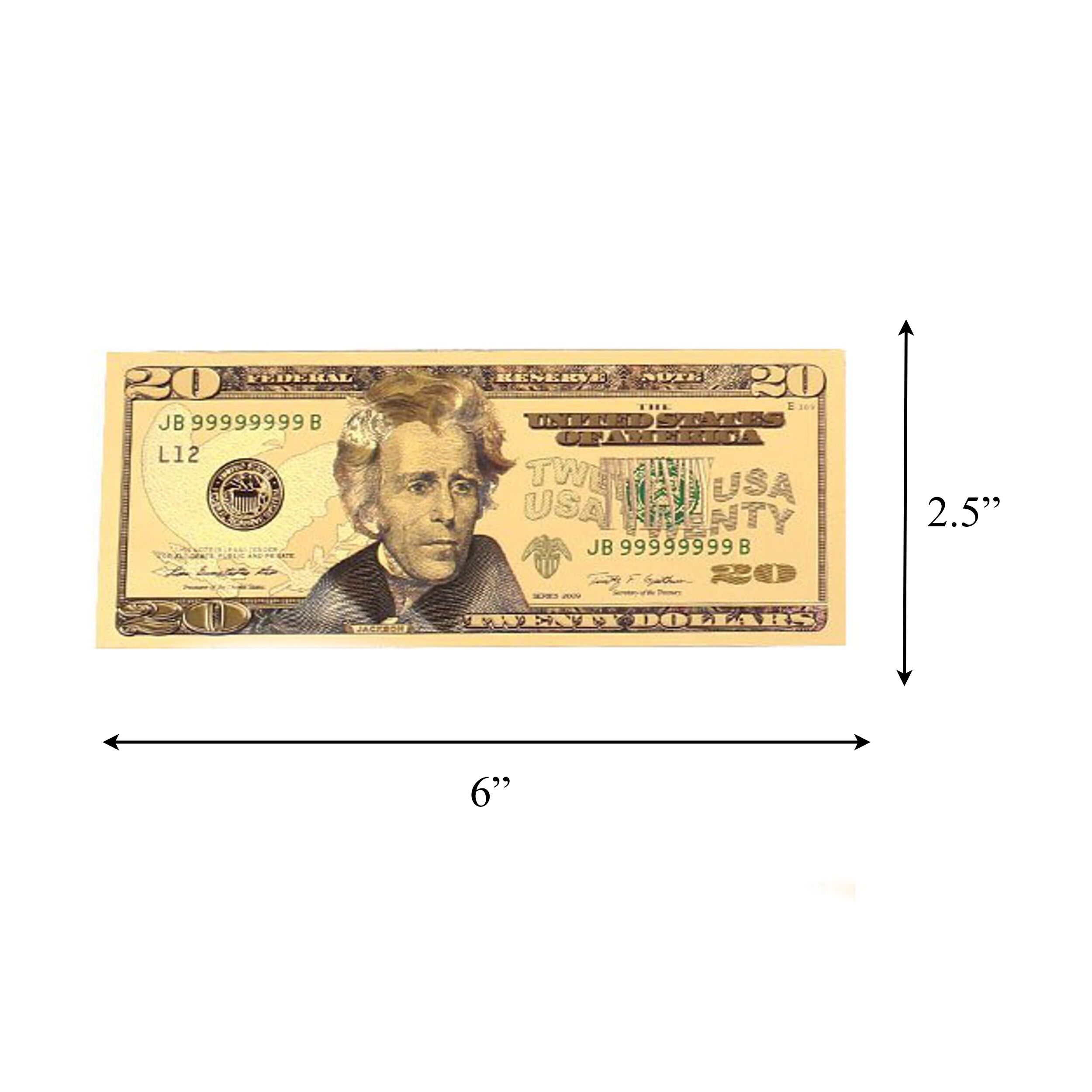 20 Dollar Bill 24K Gold Plated Decorative Collectible Replica Banknote 24K Gold and Silver Plated Replica Bills 20 Dollar Bill 24K Gold Plated Decorative Collectible Replica Banknote 24K Gold and Silver Plated Replica Bills 4