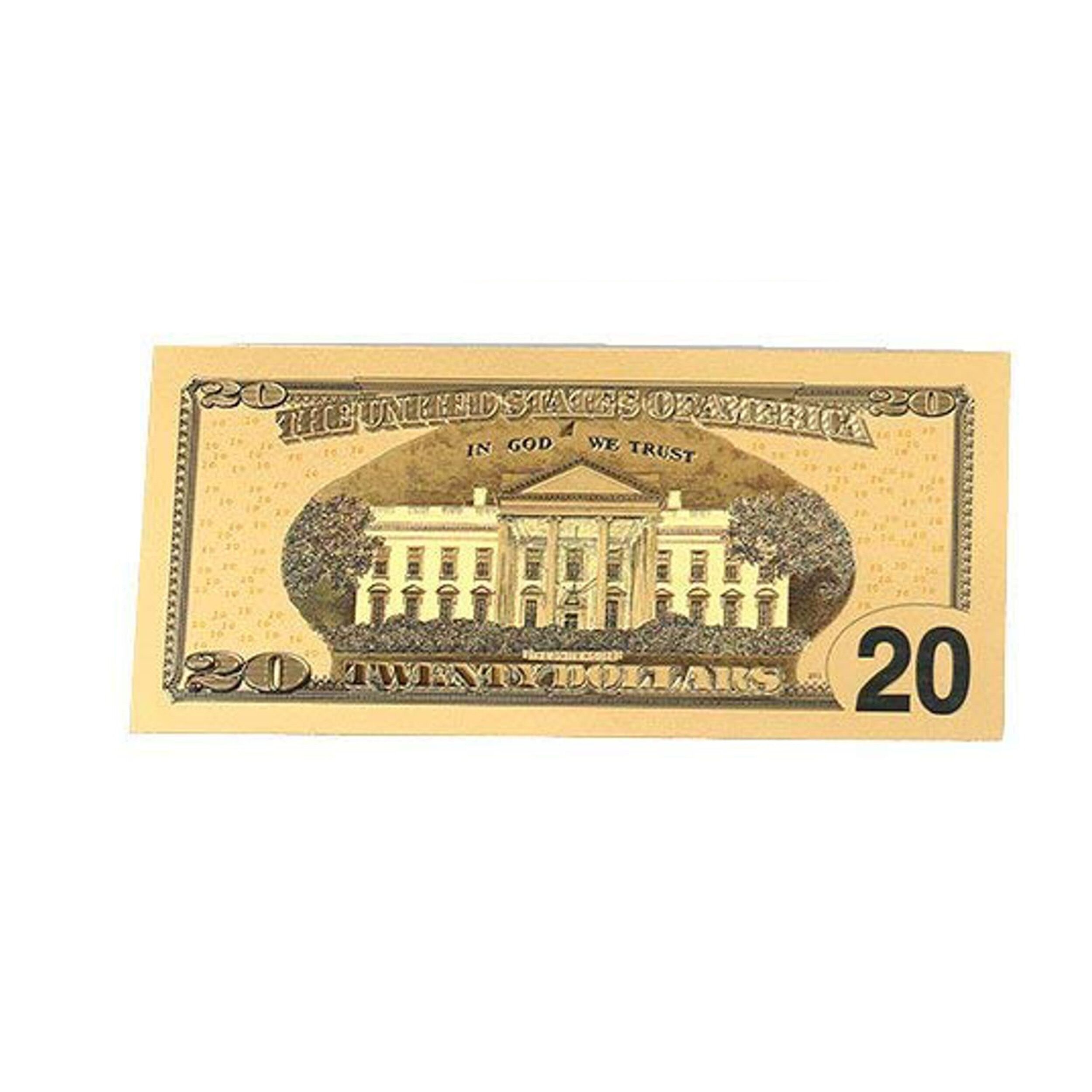 20 Dollar Bill 24K Gold Plated Decorative Collectible Replica Banknote 24K Gold and Silver Plated Replica Bills 20 Dollar Bill 24K Gold Plated Decorative Collectible Replica Banknote 24K Gold and Silver Plated Replica Bills 6