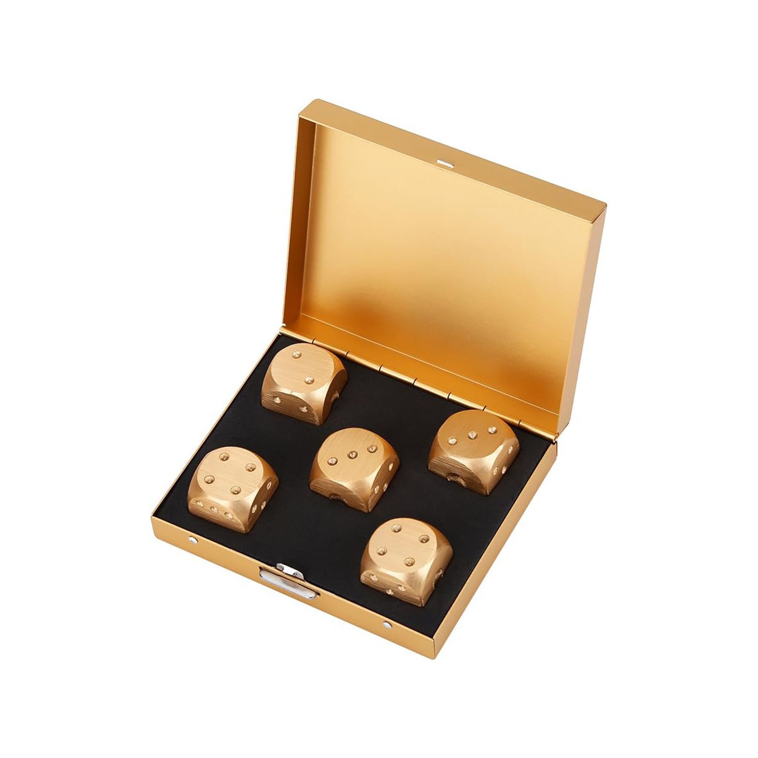 Set of 5 Gold Plated Metal Dice with Gold Box All Products Set of 5 Gold Plated Metal Dice with Gold Box All Products 6
