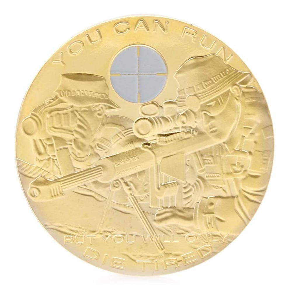 Sniper You Can Run Die Tired Challenge Gold Plated Coin All Products Sniper You Can Run Die Tired Challenge Gold Plated Coin All Products 4