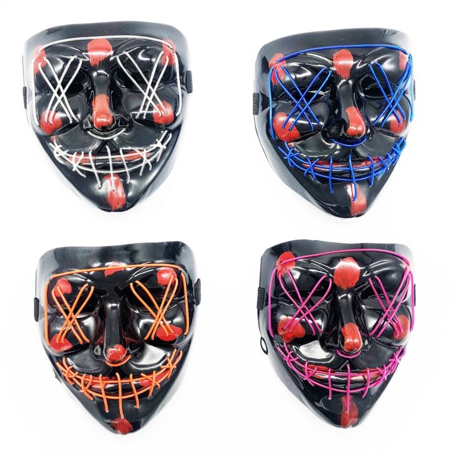 Rave EL Wire Halloween Party Mask Assorted Colors 1 Piece All Products 3
